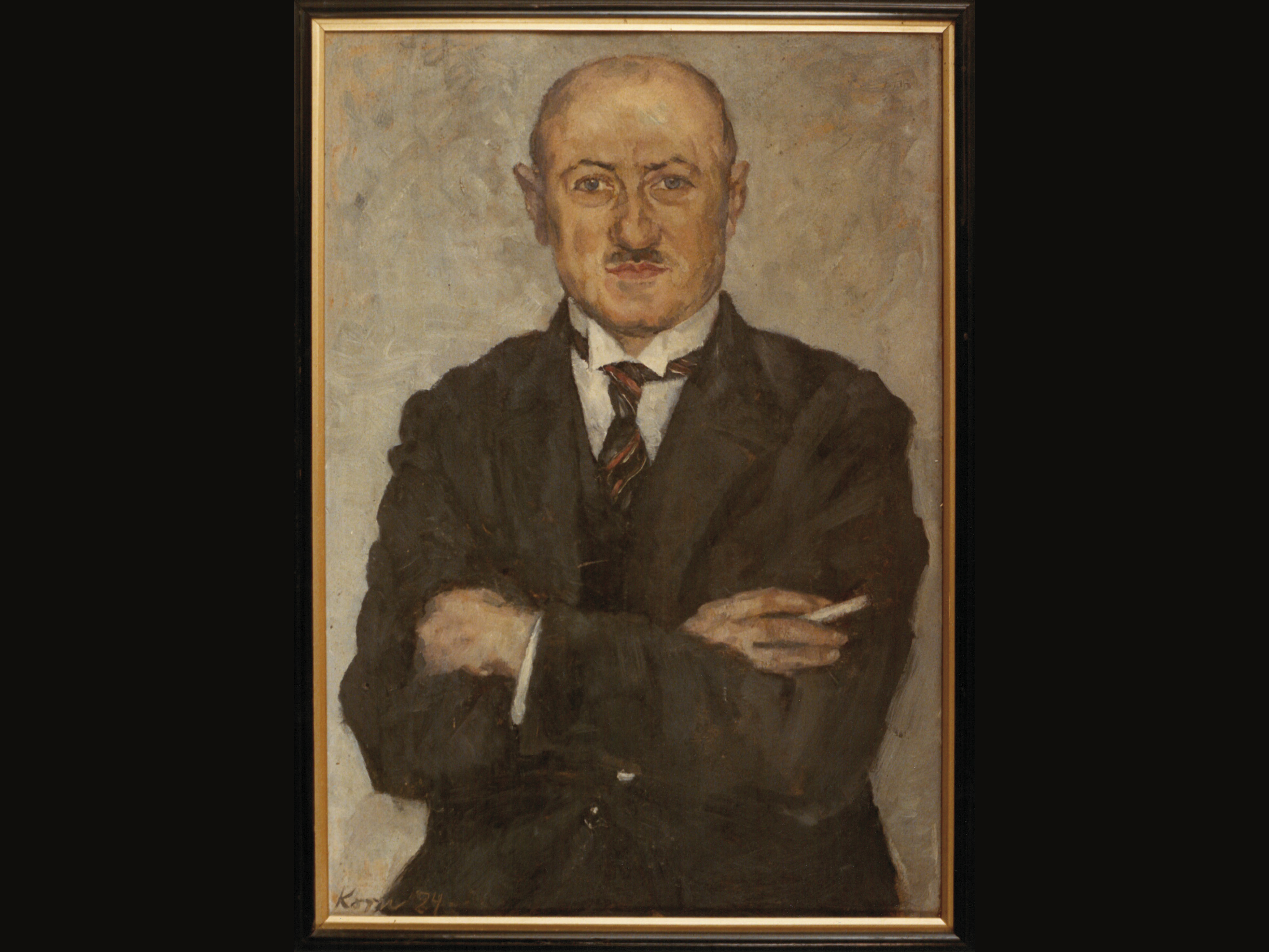 The image shows a painting of the founder of Noris Tachometerwerk Dr. Guggenheimer
