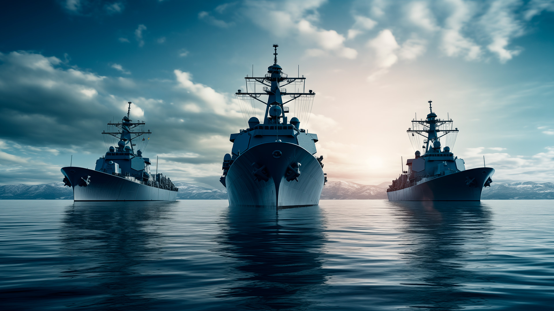 Das Bild zeigt mehrere Schiffe der Navy