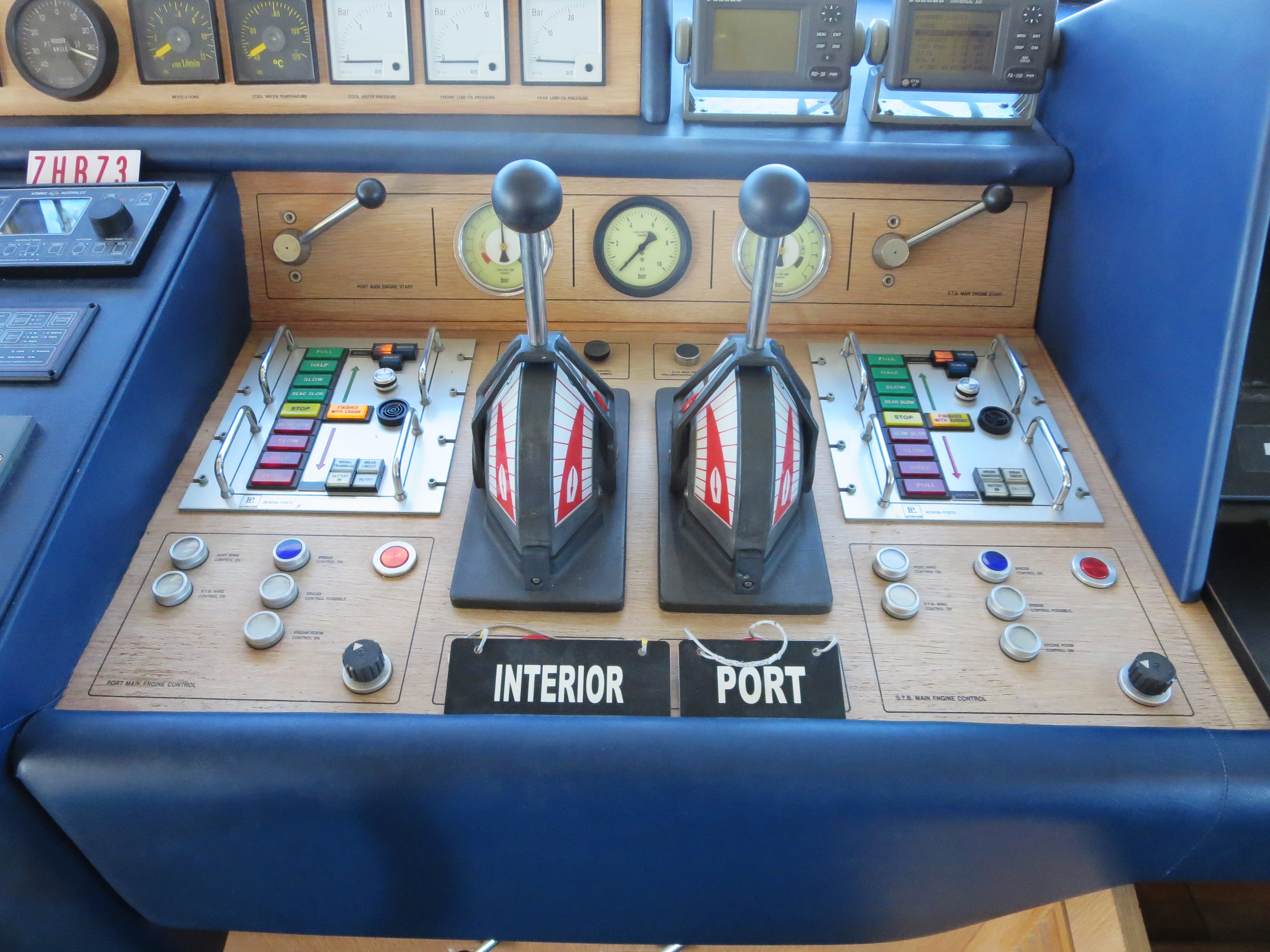 The image shows the refit solution of a megayacht propulsion control system - old bridge panel