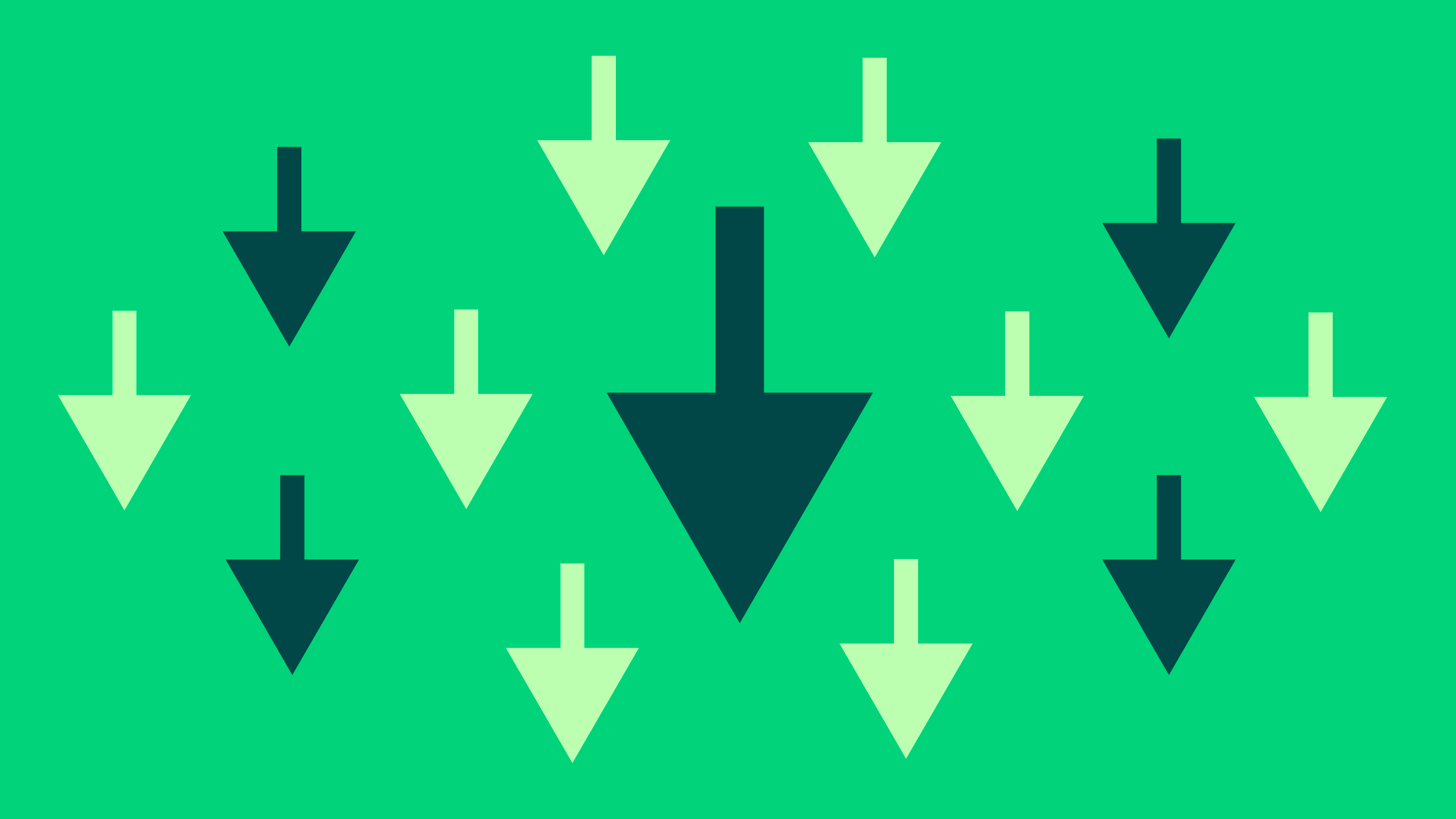 The image shows green arrows on a green background